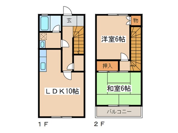 サンライズみかどＡの物件間取画像